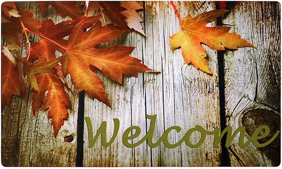 Fall Welcome Mat Maple Leaves Door Mats