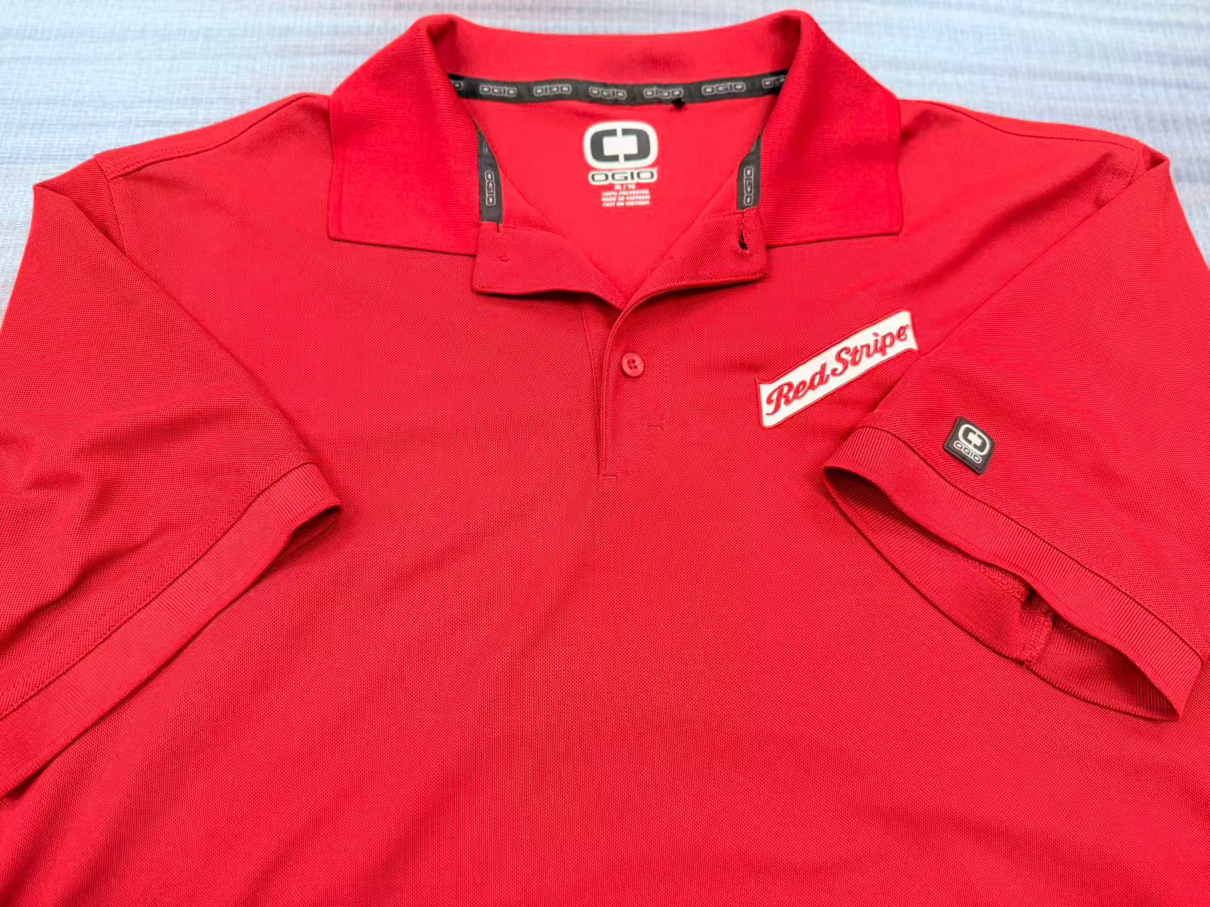 Red Stripe Red Polo Shirt