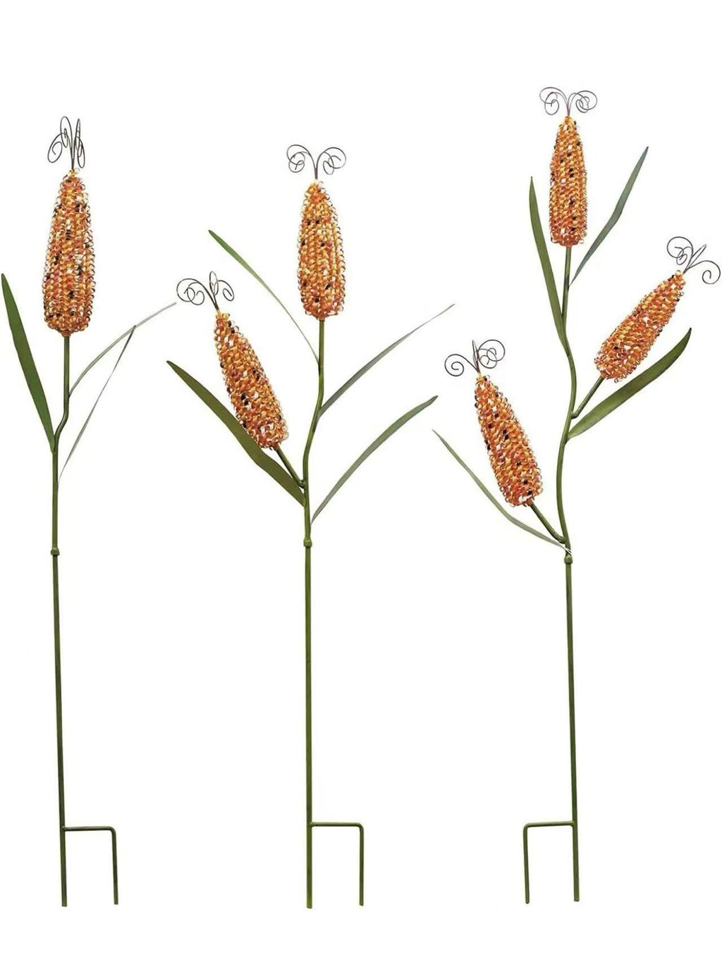 Metal Fall Corn Garden Stakes - Hollow Design Outdoor Yard Decor