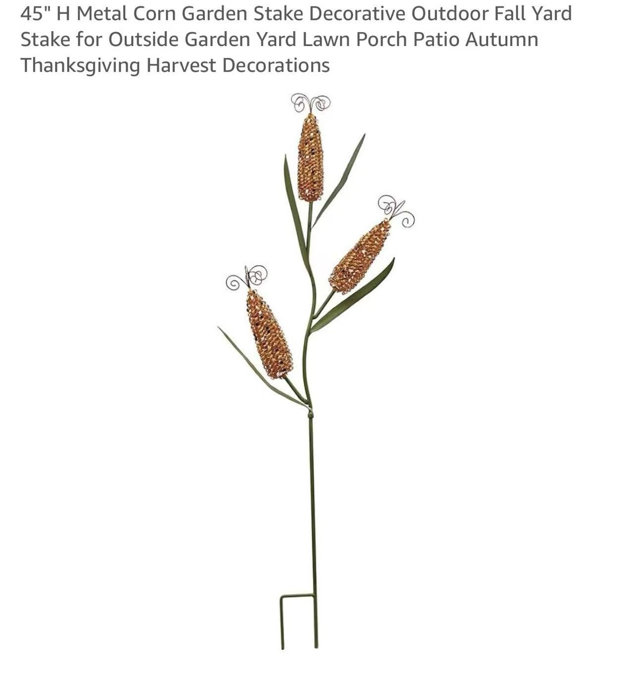 45" H Metal Corn Garden Stake Decorative Outdoor Fall Yard Stake for Outside Garden