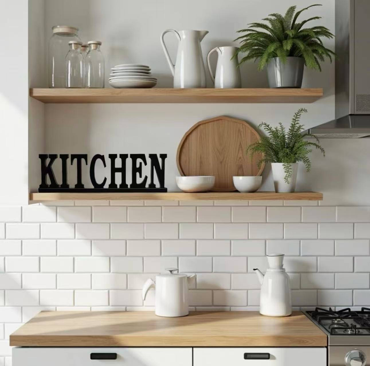 Wood Kitchen Sign Freestanding Wood Word Kitchen Decor Sign