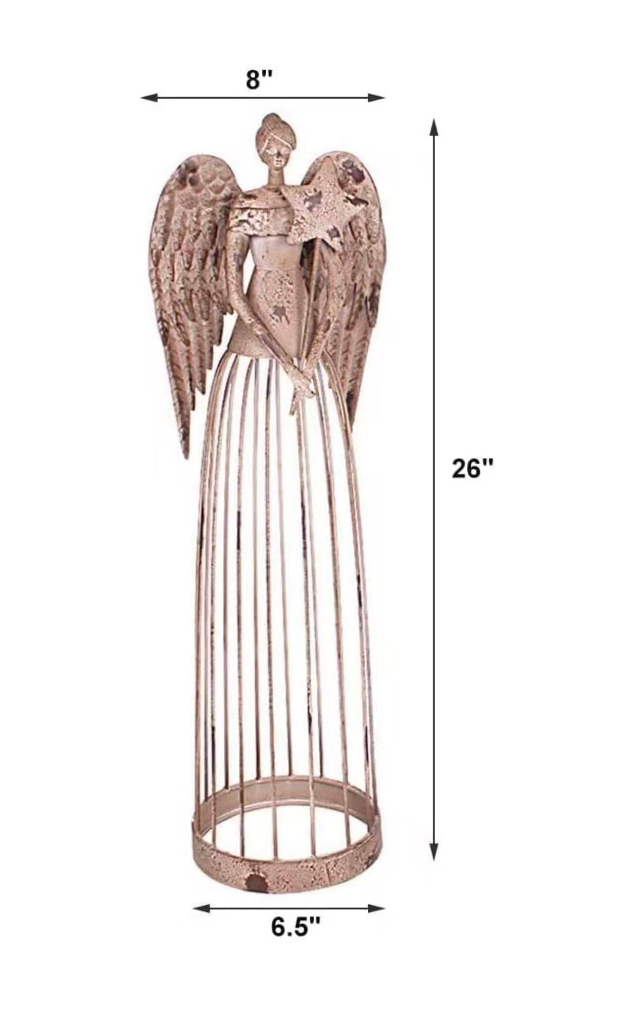 26” Antique Angel Statue – Lawn Sculpture for Sympathy Memorial, Outdoor Yard Decoration
