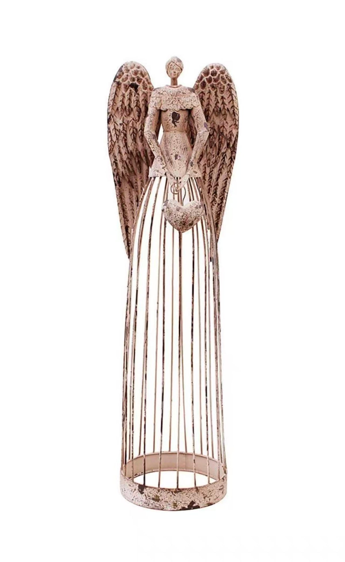32” Metal Angel Garden Statue – Antique Lawn Sculpture for Outdoor Patio & Yard Decoration