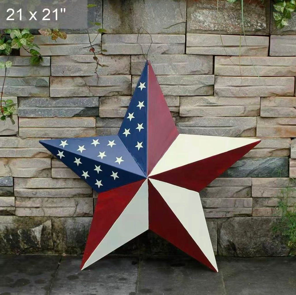 Patriotic Metal Barn Star Wall Decor