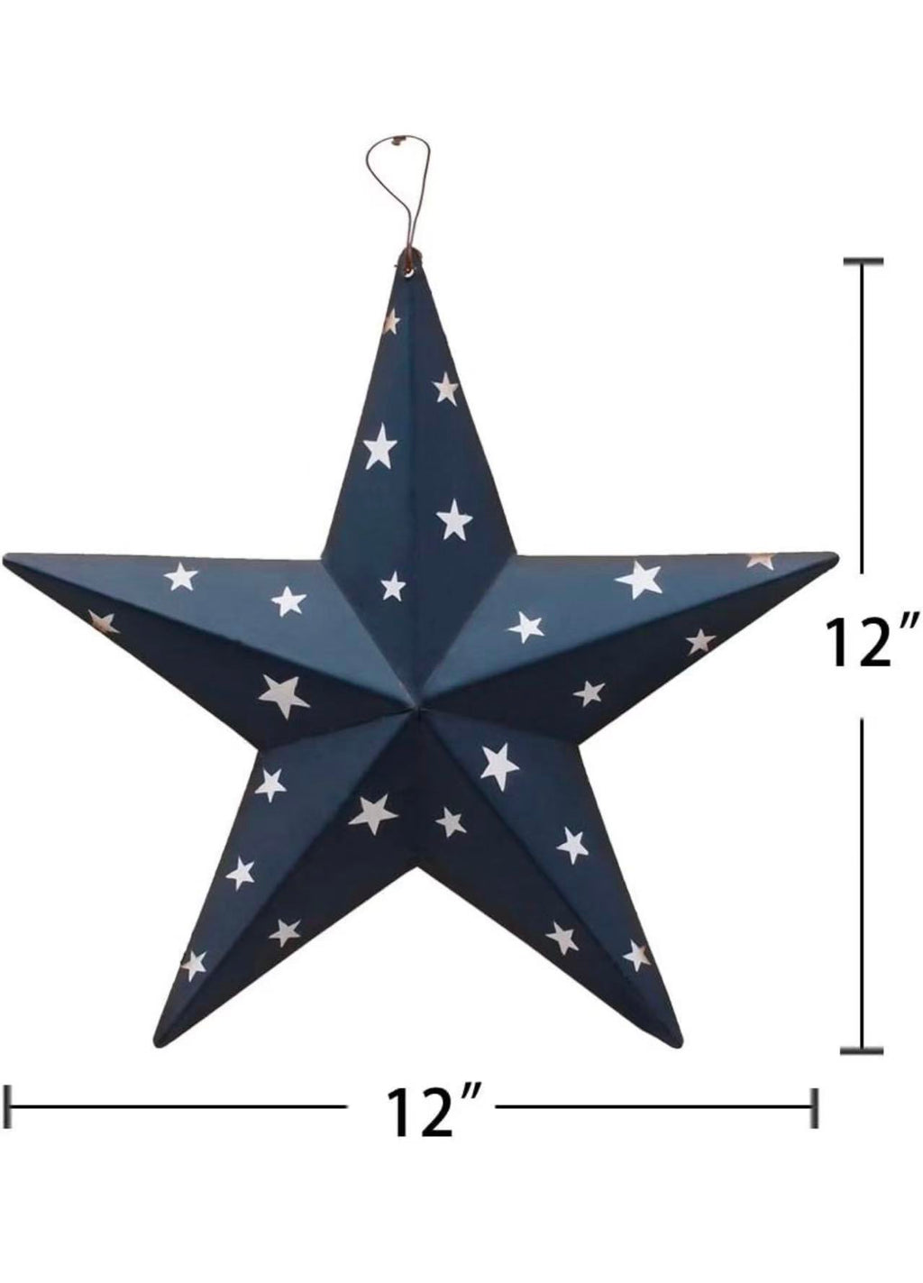 Set of 3 Patriotic Metal Barn Stars Wall Decor– American Flag Style (3 Pack)