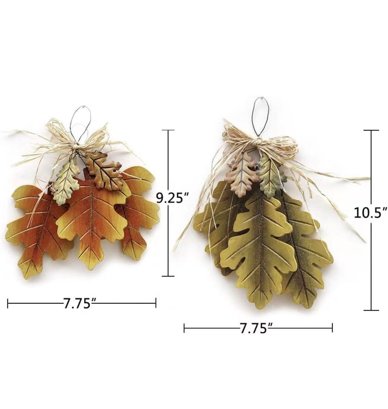 Autumn Oak Leaf Wood Hanging Decor – Fall Wall Sign for Front Door or Fireplace Mantel