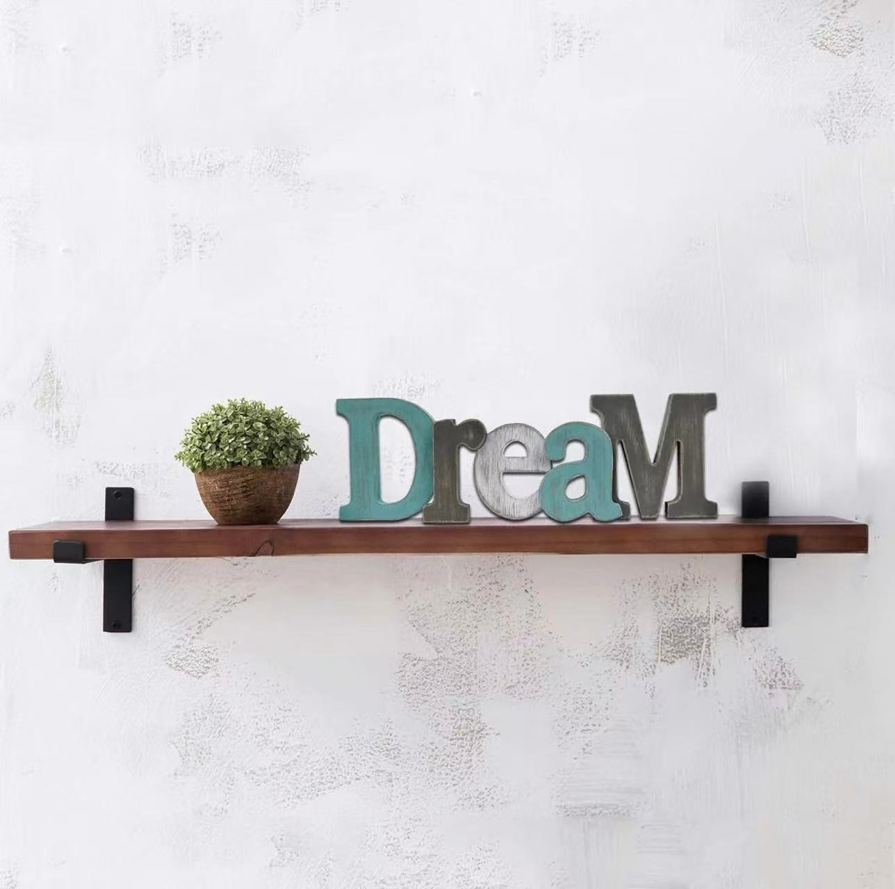 Rustic Wooden "Dream" Cutout Sign – Freestanding Home Decor