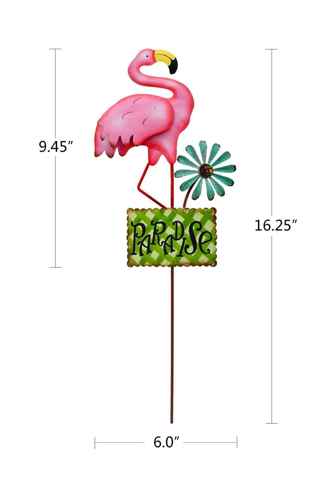 Metal Flamingo Garden Stakes – Decorative Outdoor Yard Art