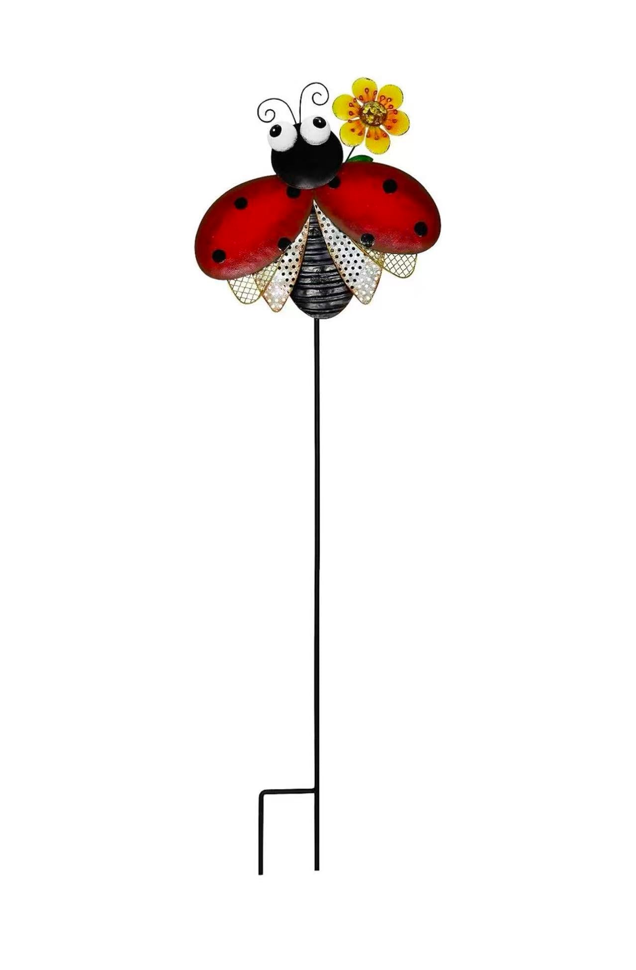 Ladybug Metal Garden Stake – Outdoor Yard Decor