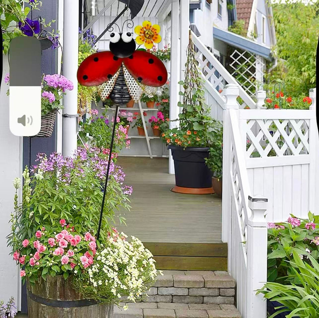 Ladybug Metal Garden Stake – Outdoor Yard Decor