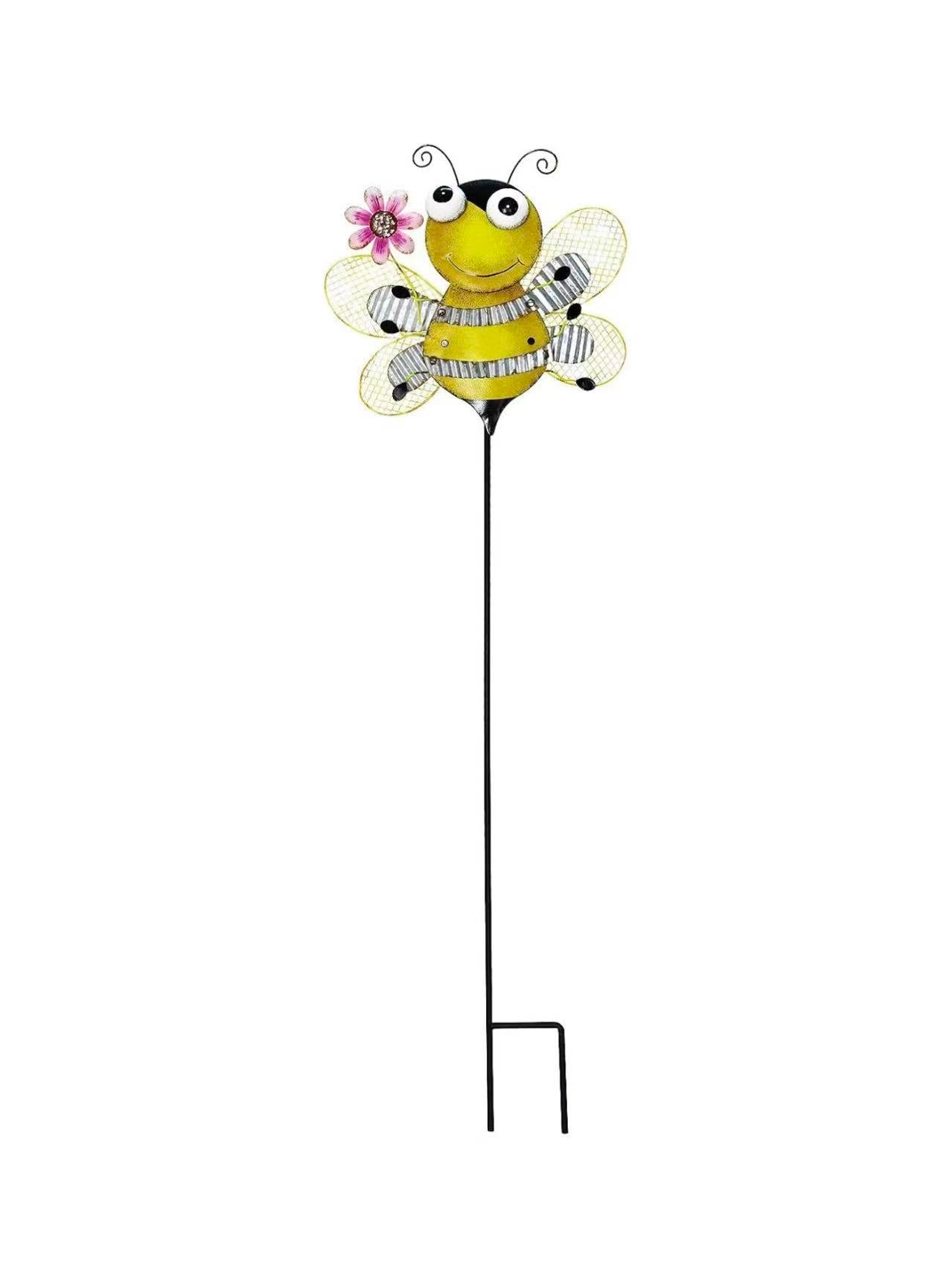 Metal Bee Garden Stake – Decorative Yard Art