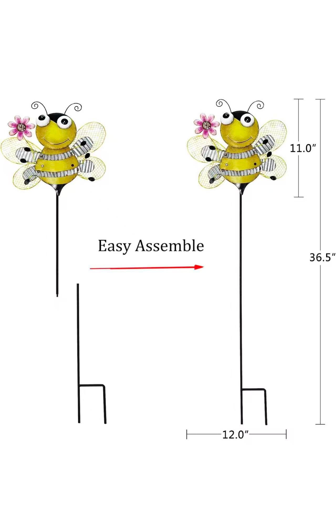 Metal Bee Garden Stake – Decorative Yard Art