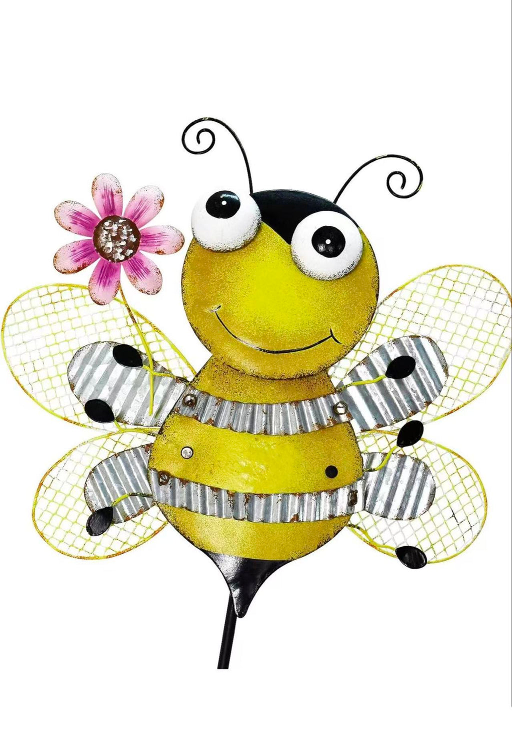 Metal Bee Garden Stake – Decorative Yard Art