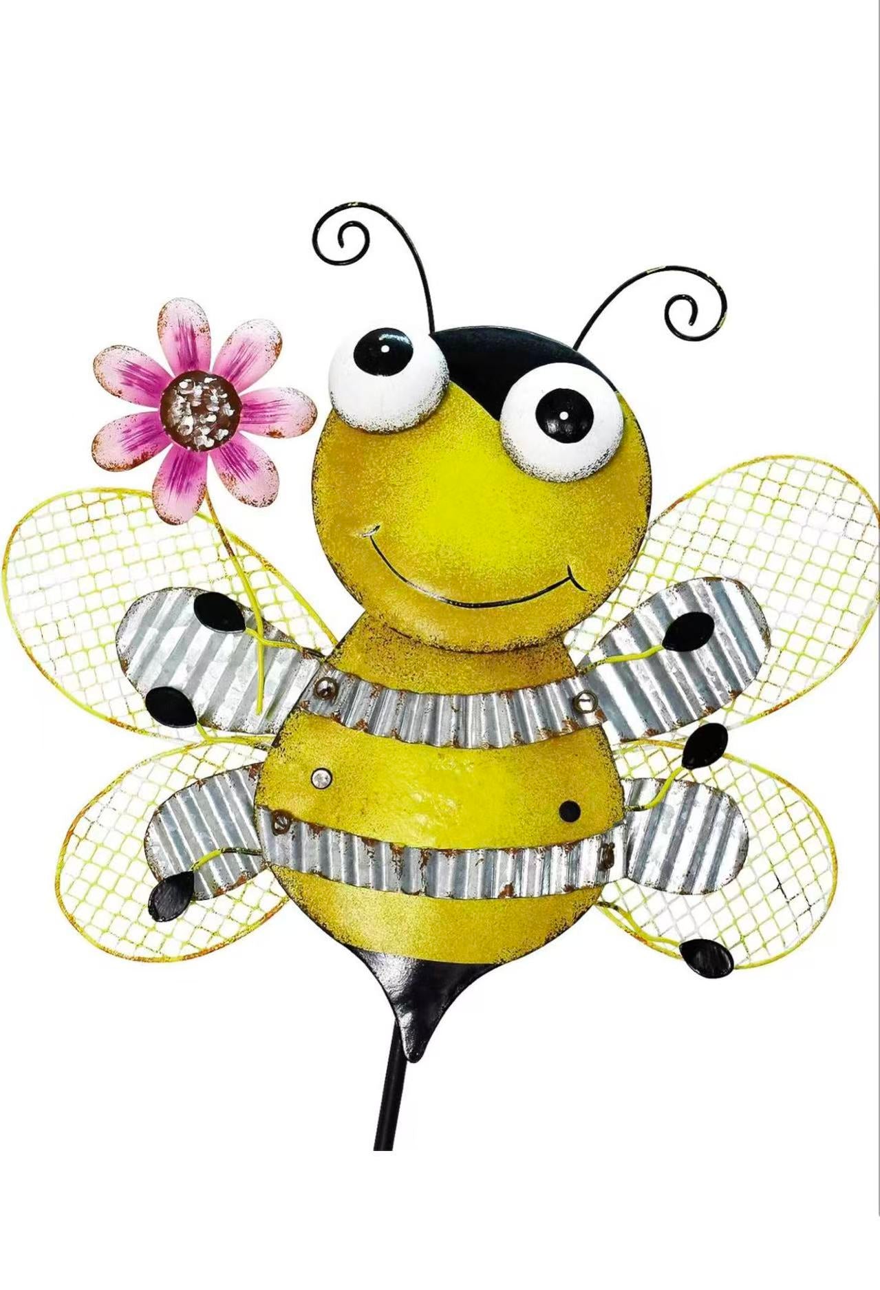 Metal Bee Garden Stake – Decorative Yard Art