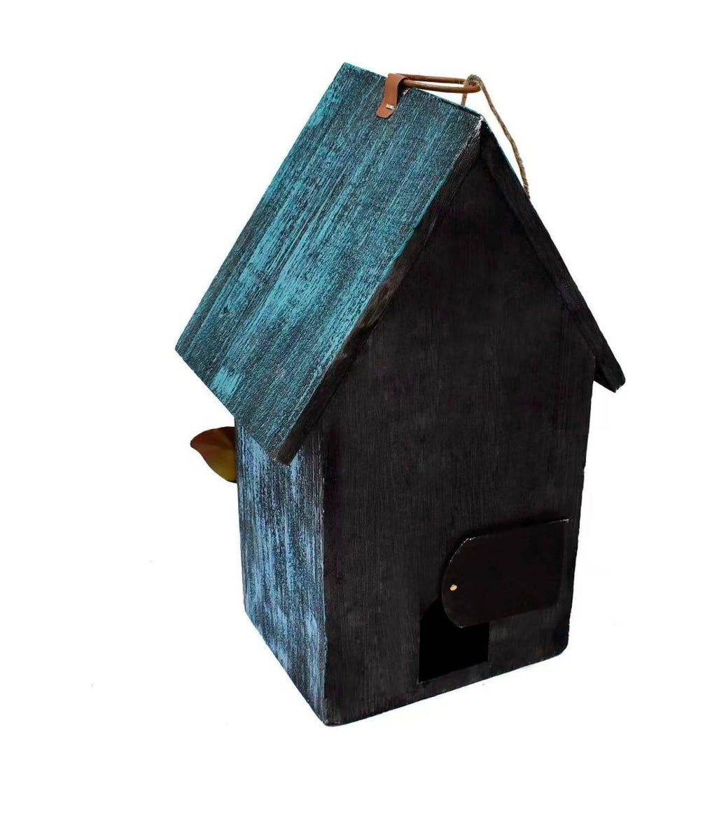 Wood Bird House for Outside, Hanging Bluebird House