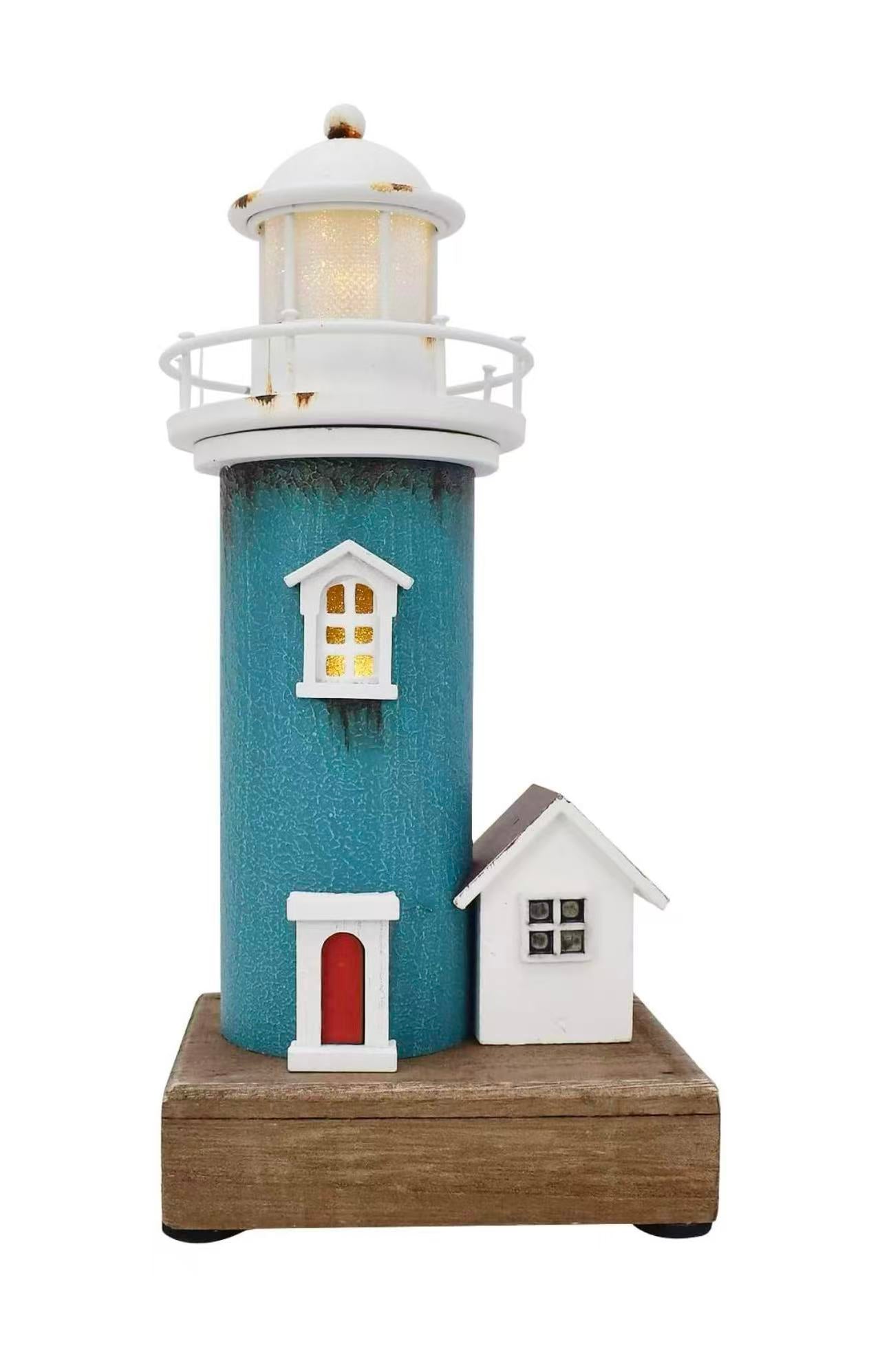 Beach Lighthouse Nightlight Coastal-themed tabletop centerpiece, perfect for home, room, or lake house decor.