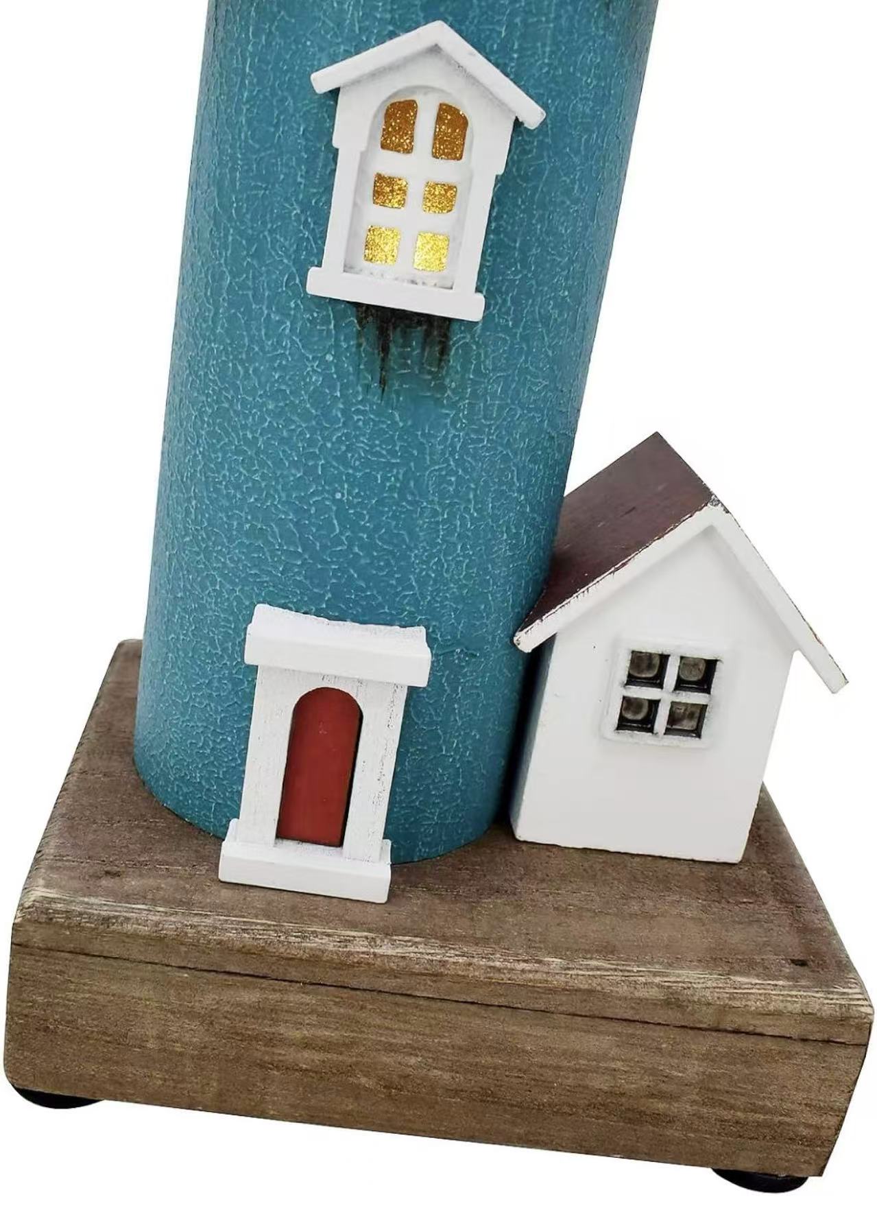 Beach Lighthouse Nightlight Coastal-themed tabletop centerpiece, perfect for home, room, or lake house decor.