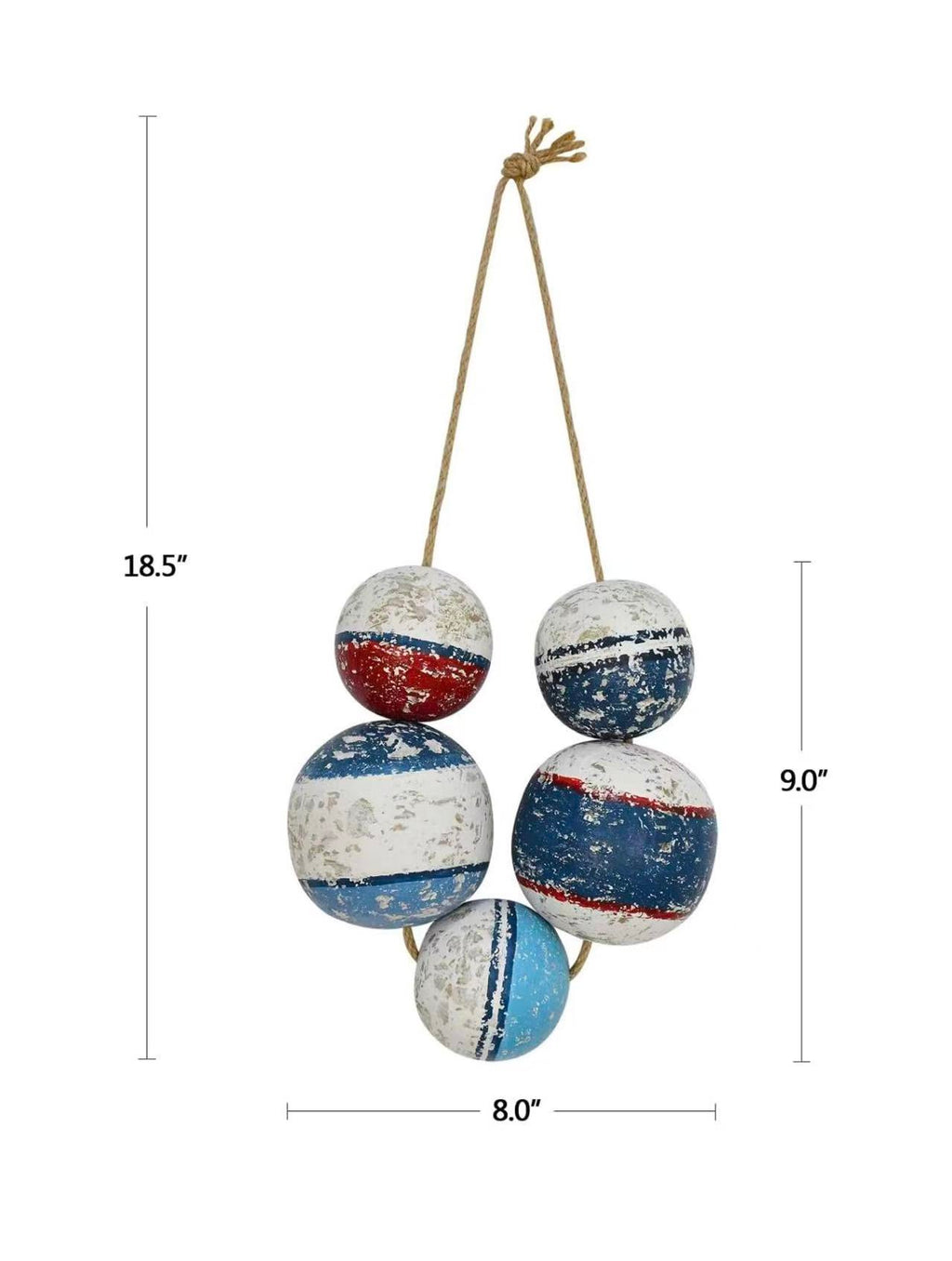 Wooden Fishing Float Balls with Rope – Coastal Wall Hanging Decor