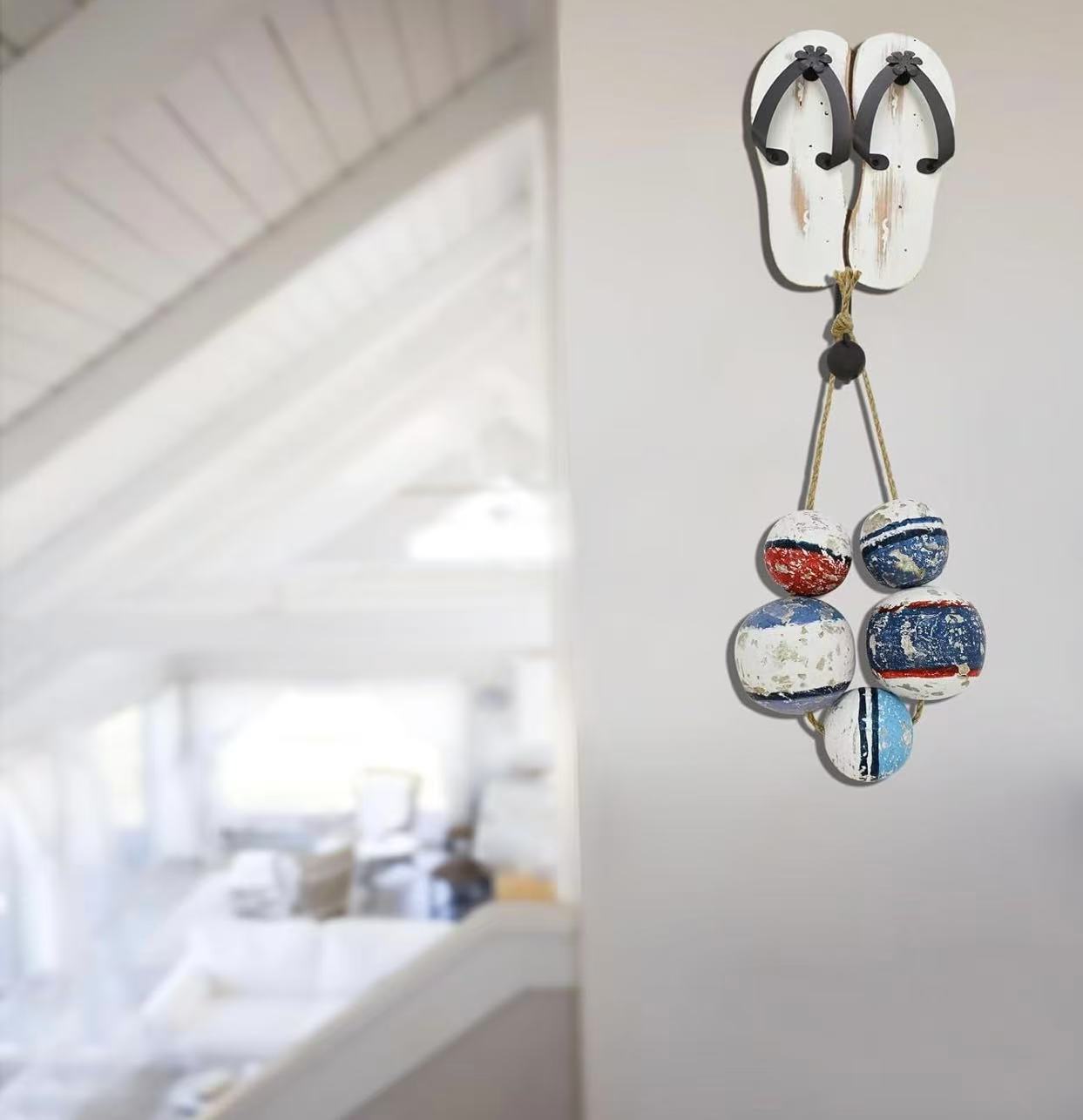 Nautical Rope Fishing Float Balls – Coastal Hanging Wall Decor