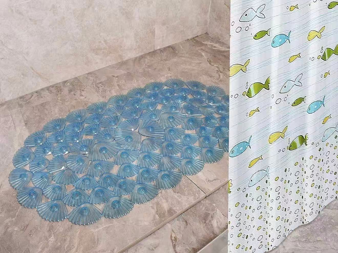 Non-slip Bathtub Mat: 27" x 15", designed for smooth, non-textured tubs. Machine Washable: Oval shape with suction cups for a secure fit in the bathtub or shower stall.