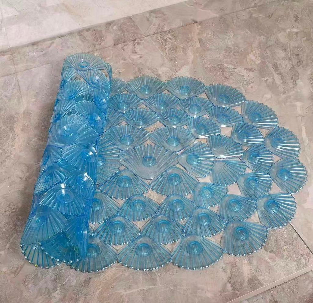 Non-slip Bathtub Mat: 27" x 15", designed for smooth, non-textured tubs. Machine Washable: Oval shape with suction cups for a secure fit in the bathtub or shower stall.