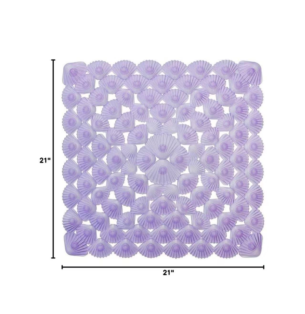 Non-slip Bathtub Mat: 21" x 21", designed for smooth, non-textured tubs. Machine Washable: Square mat with suction cups for secure placement in bathtubs or shower stalls.