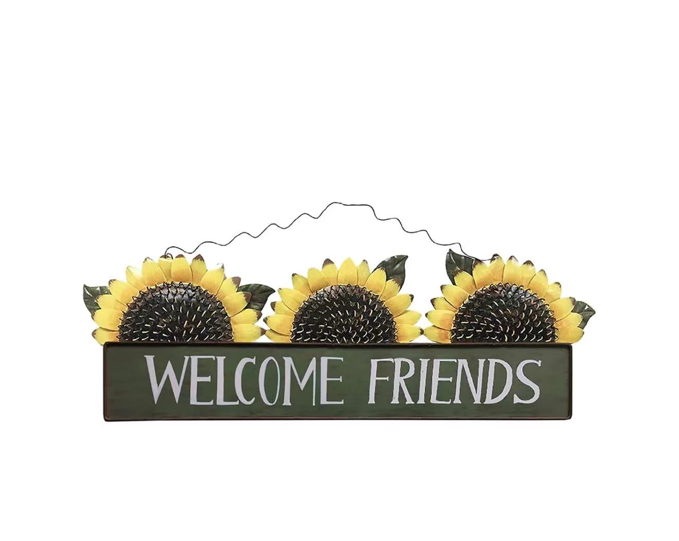 Sunflower Welcome Sign: Garden-themed metal door sign, perfect for front door or wall decor. Durable & Charming: Adds a bright, welcoming touch to your home and garden.