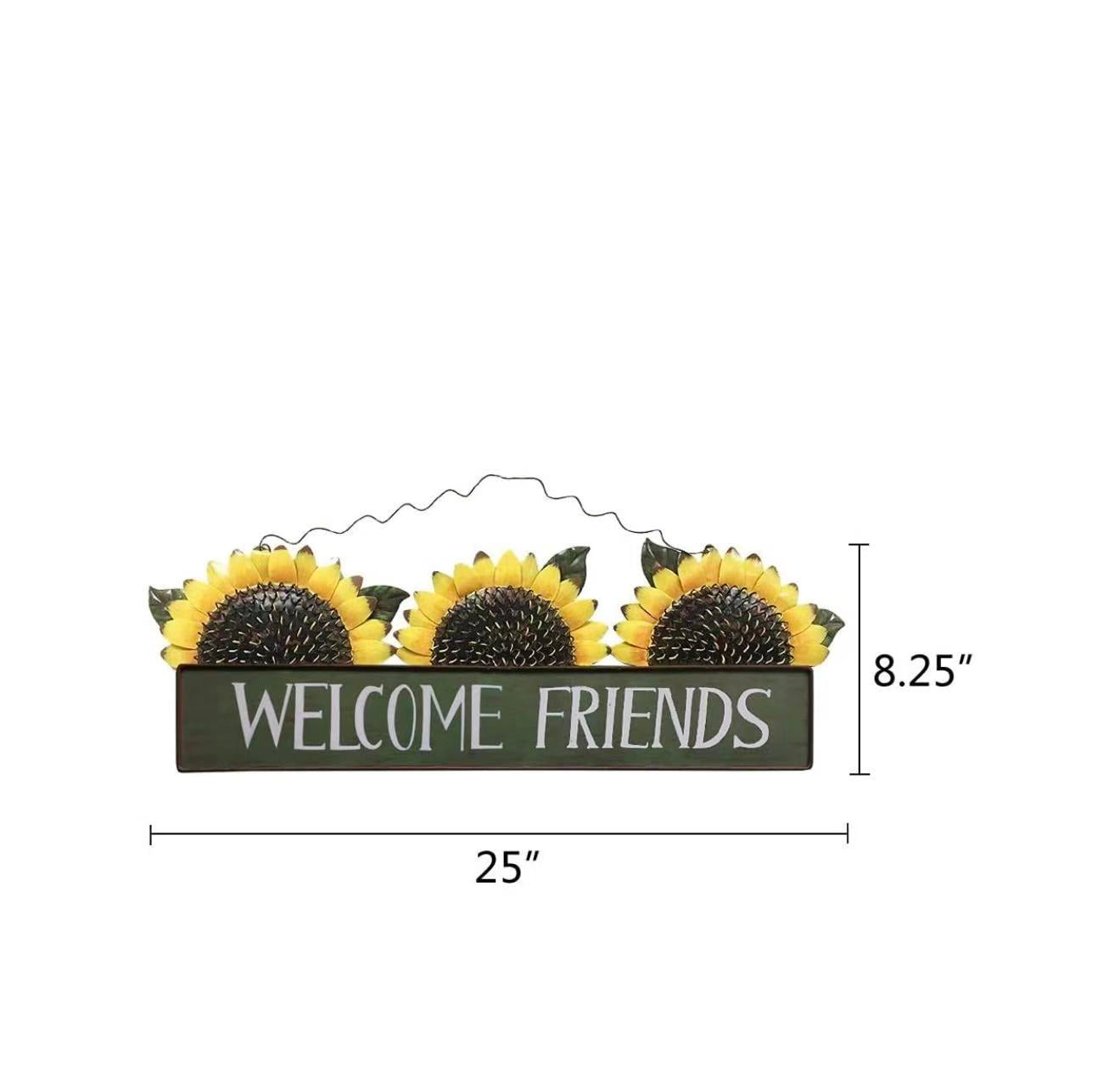Sunflower Welcome Sign: Garden-themed metal door sign, perfect for front door or wall decor. Durable & Charming: Adds a bright, welcoming touch to your home and garden.