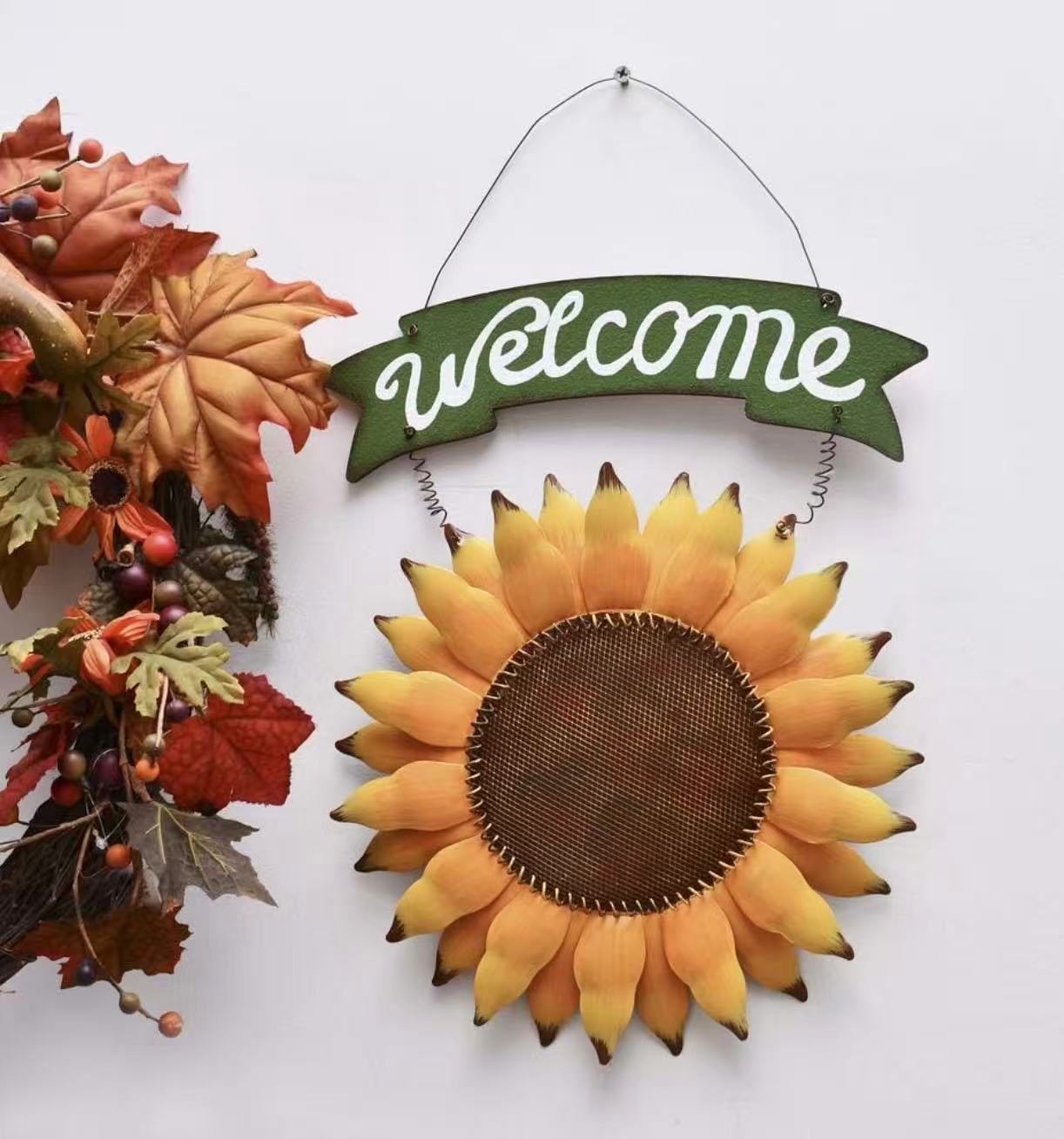 Sunflower Welcome Sign: Garden-themed metal sign, perfect for front door or wall decor. Durable & Charming: Adds a warm, welcoming touch to your home and garden.