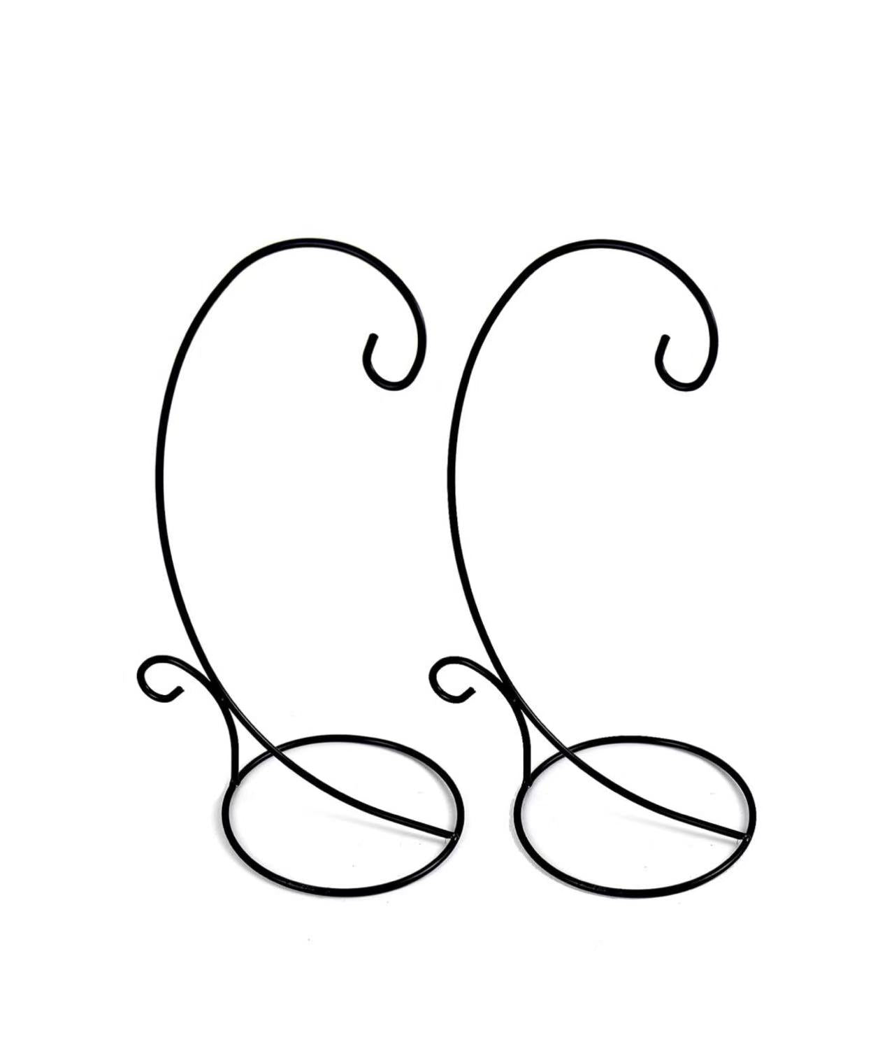 Set of 2 Black Metal Hanging Stands – Decorative Display Holders for Ornaments, Plants, and More