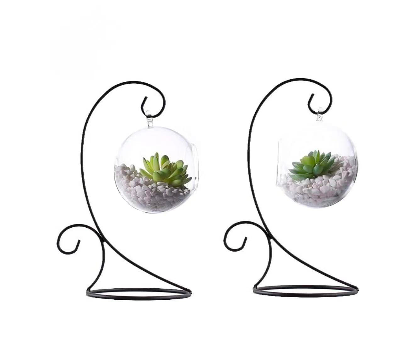 Set of 2 Small Plant & Ornament Display Stands – Hanging Stands for Terrariums, Air Plants, and More