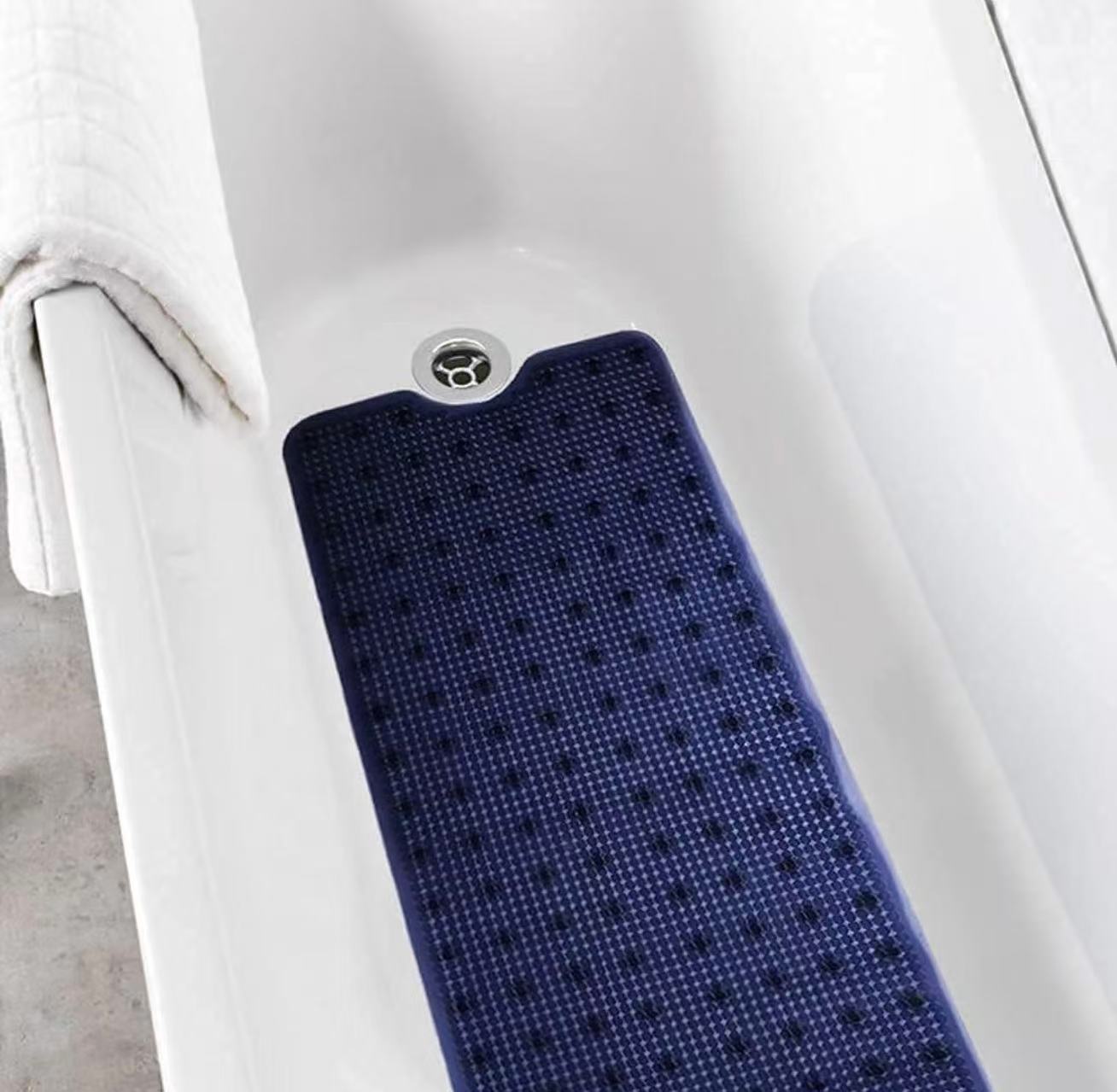 Extra Long Non-Slip Bathtub Mat 40"x16"–Machine Washable, Suction Cups for Smooth Tubs