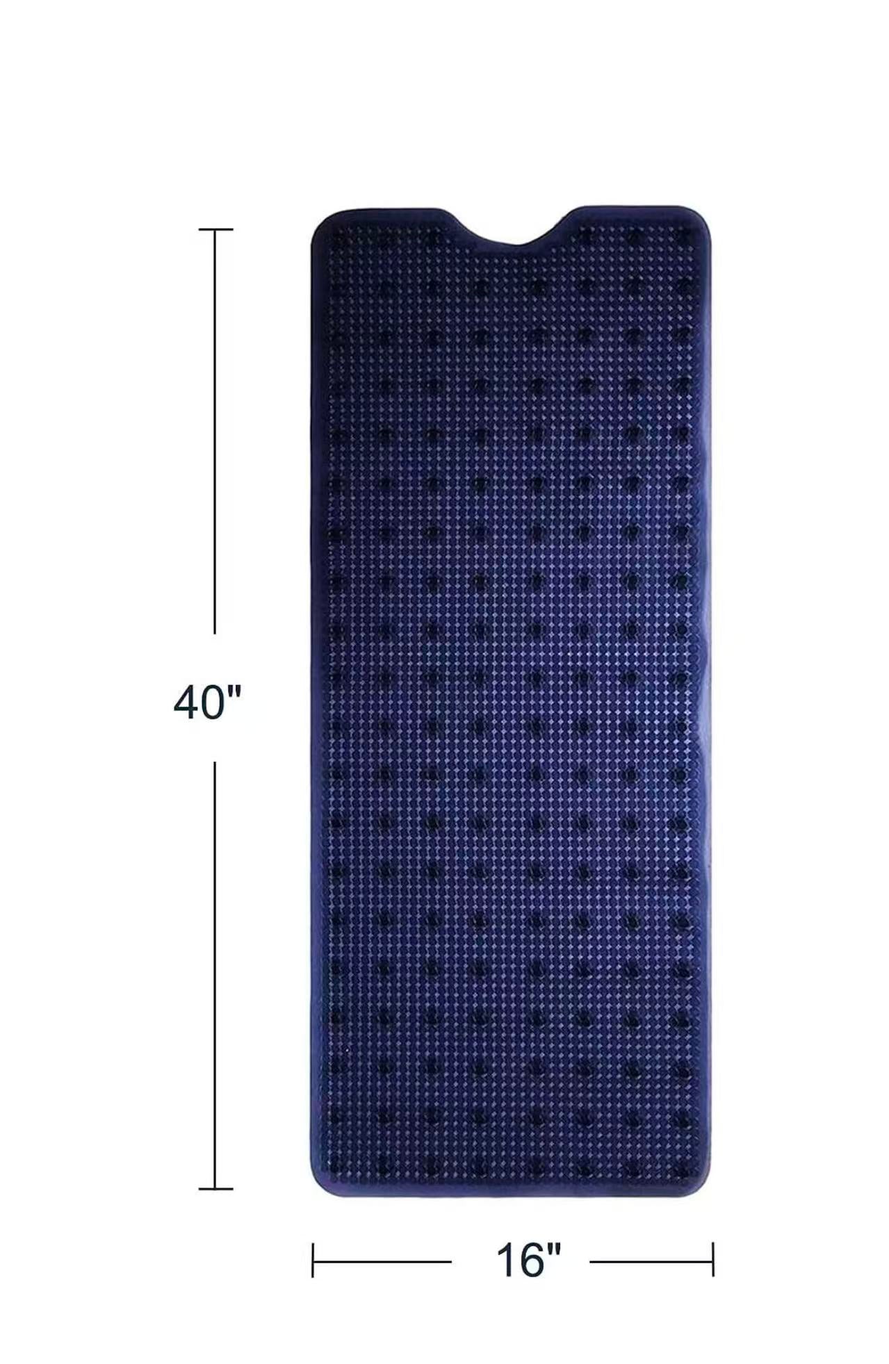 Extra Long Non-Slip Bathtub Mat 40"x16"–Machine Washable, Suction Cups for Smooth Tubs