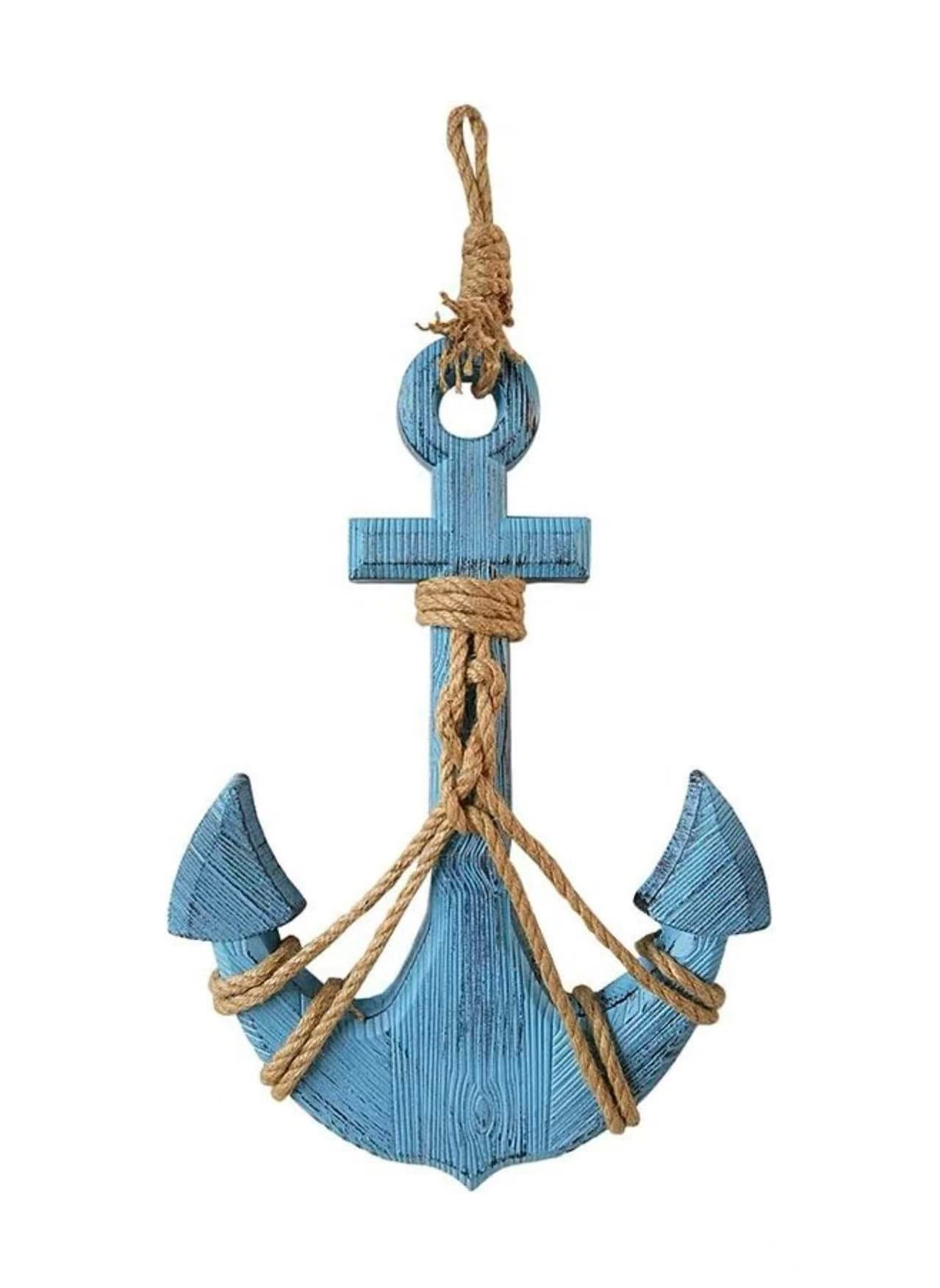 Wooden Anchor Wall Hanging – Nautical Ocean Beach Decor