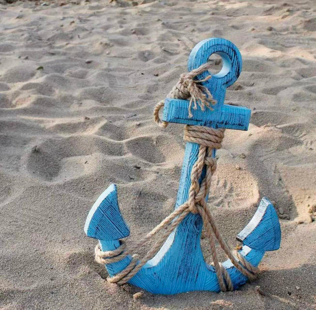 Wooden Anchor Wall Hanging – Nautical Ocean Beach Decor