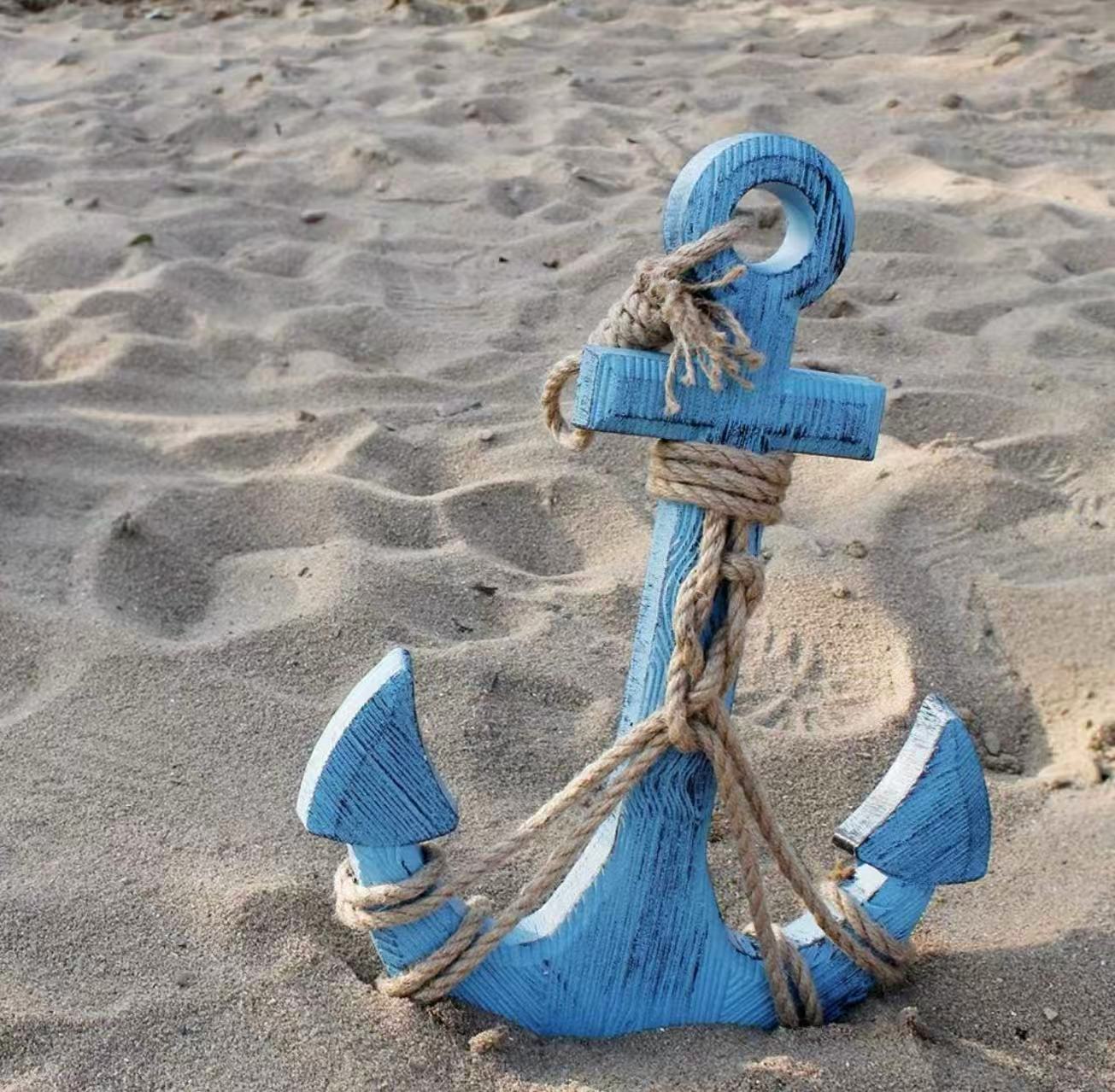 Wooden Anchor Wall Hanging – Nautical Ocean Beach Decor