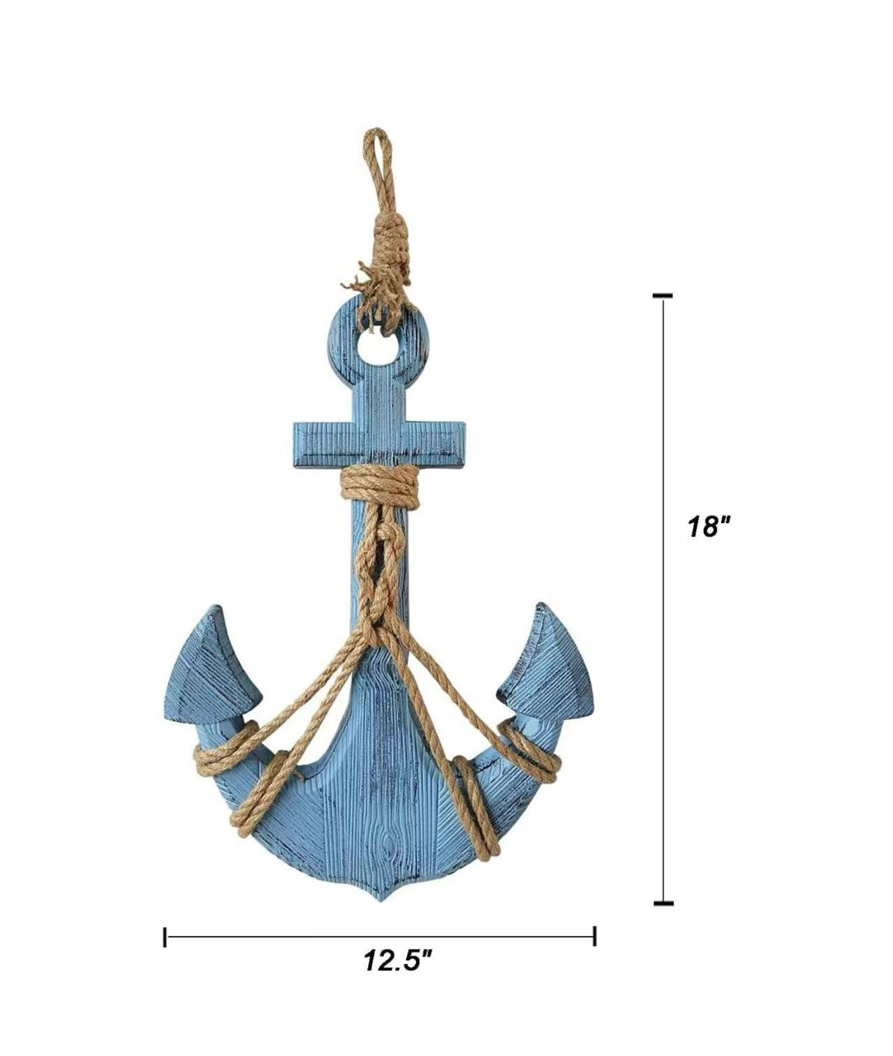 Wooden Anchor Wall Hanging – Nautical Ocean Beach Decor