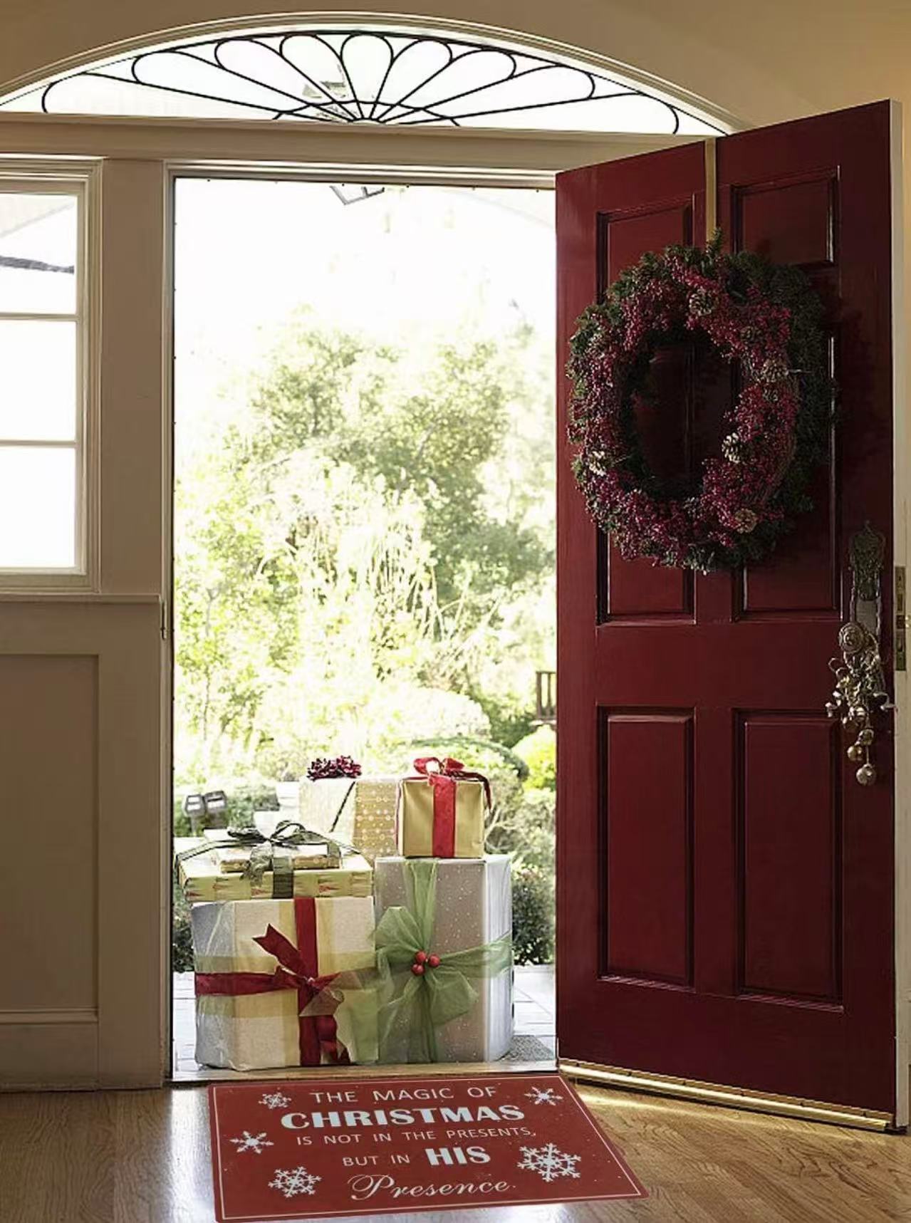 Christmas Doormat – Non-Slip Rubber Entrance Mat for High Traffic Areas