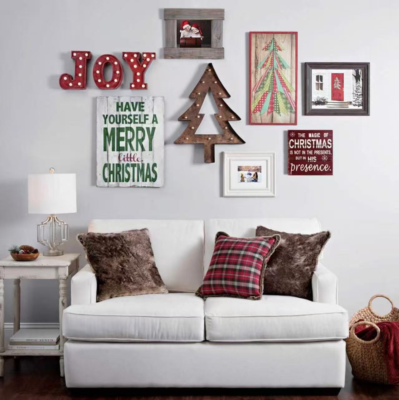 Rustic Christmas Wood Plaque – "The Magic of Christmas" Hanging Wall Decor