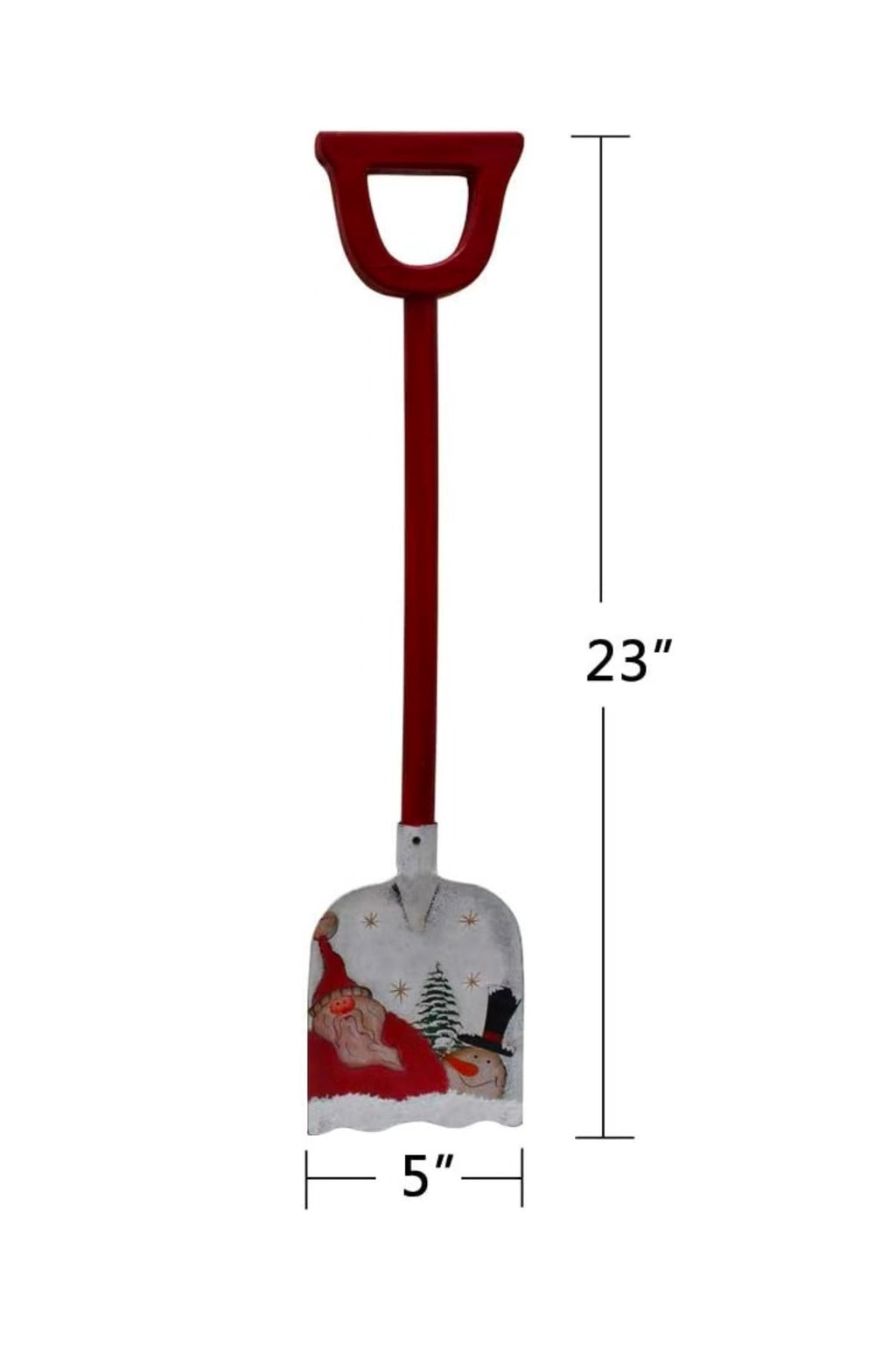 Snow Shovel for Kids Christmas Decoration,23x 5Inch Small Metal Shovel Wood Handle Garden Tool with Decorative Christmas Santa Pattern Xmas Gift for Children (Santa Shovel)