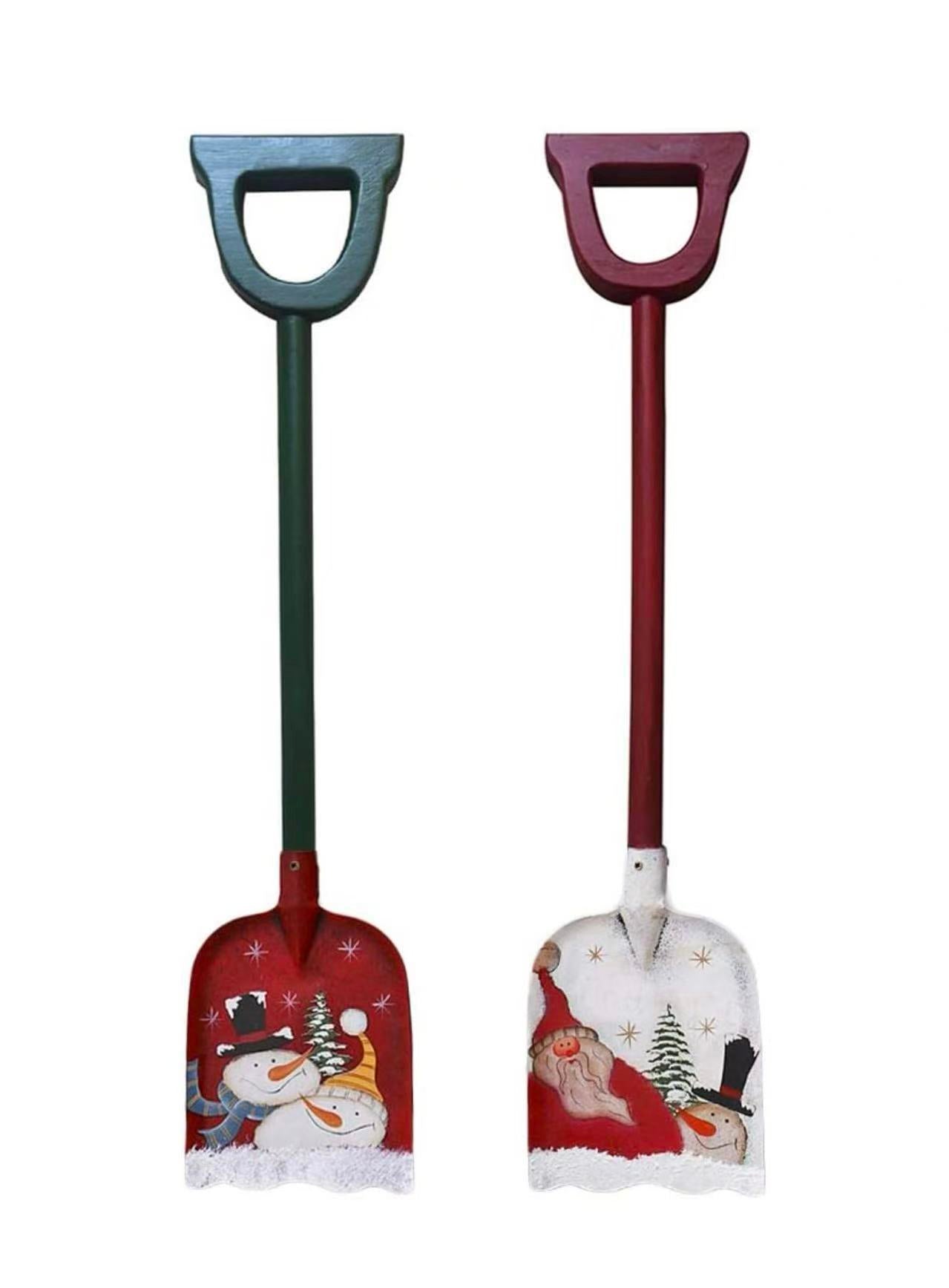 Snow Shovel for Kids Christmas Decoration Set of 2,23x 5Inch Small Metal Shovel Wood Handle(2 Pack)