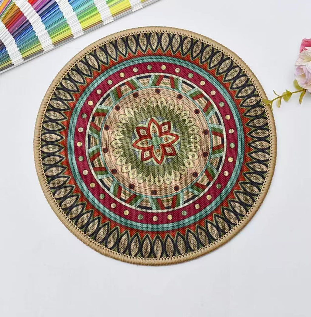 6pcs 8.5" Round Plant Coaster Mat for Gardening Indoor Outdoor Flowerpots Pad Non-Slip Plant Mats for House Plants Dark Red