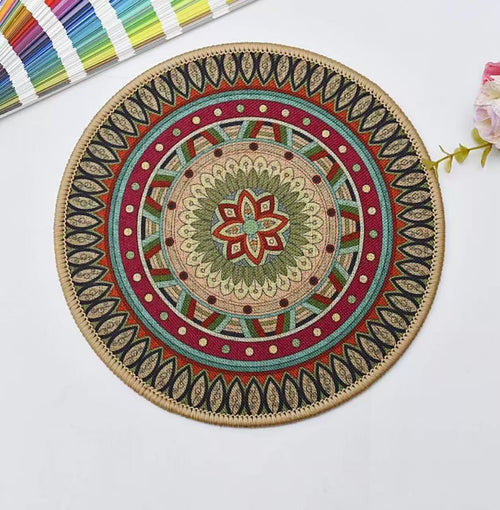6pcs 8.5" Round Plant Coaster Mat for Gardening Indoor Outdoor Flowerpots Pad Non-Slip Plant Mats for House Plants Dark Red