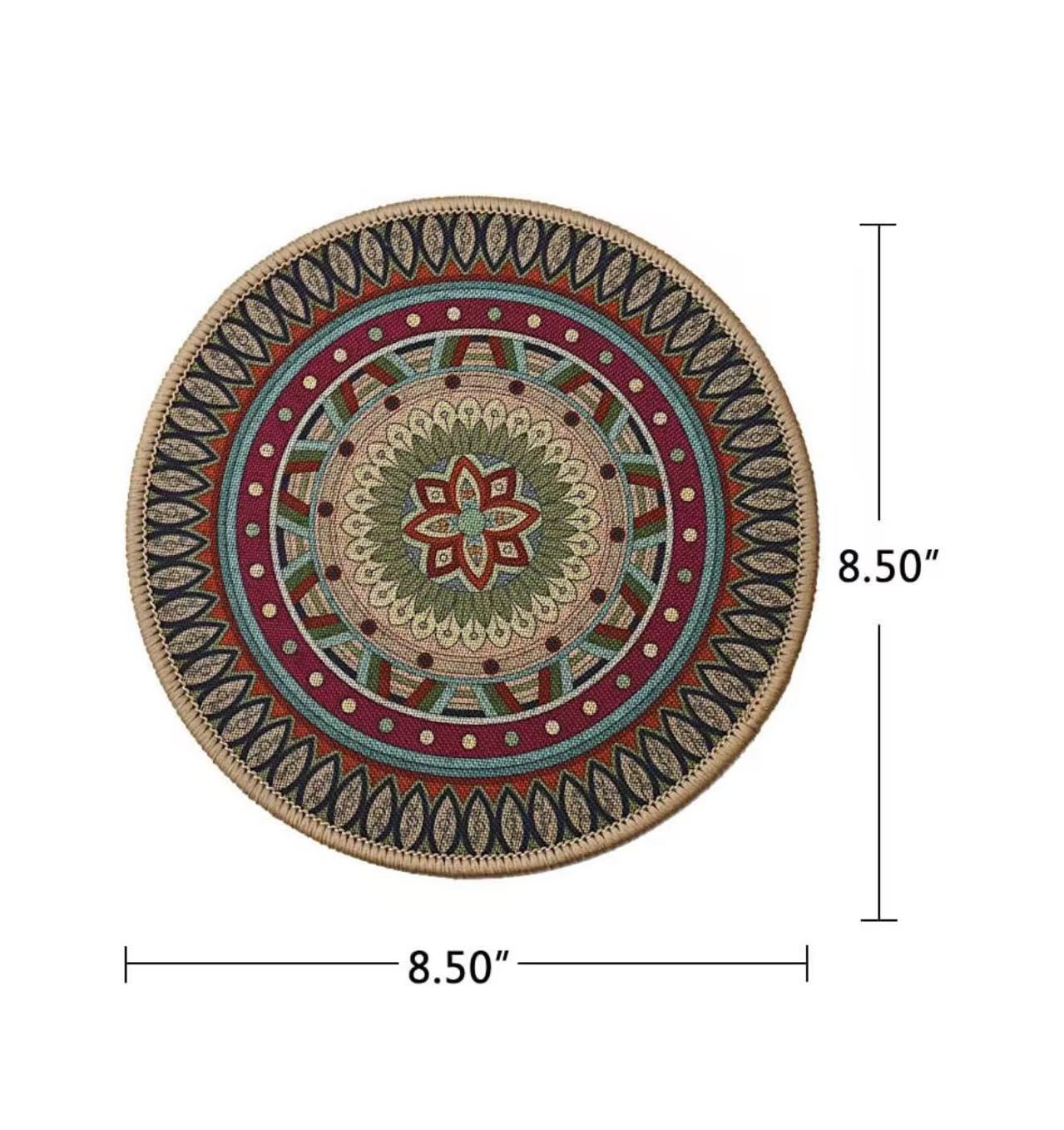 6pcs 8.5" Round Plant Coaster Mat for Gardening Indoor Outdoor Flowerpots Pad Non-Slip Plant Mats for House Plants Dark Red