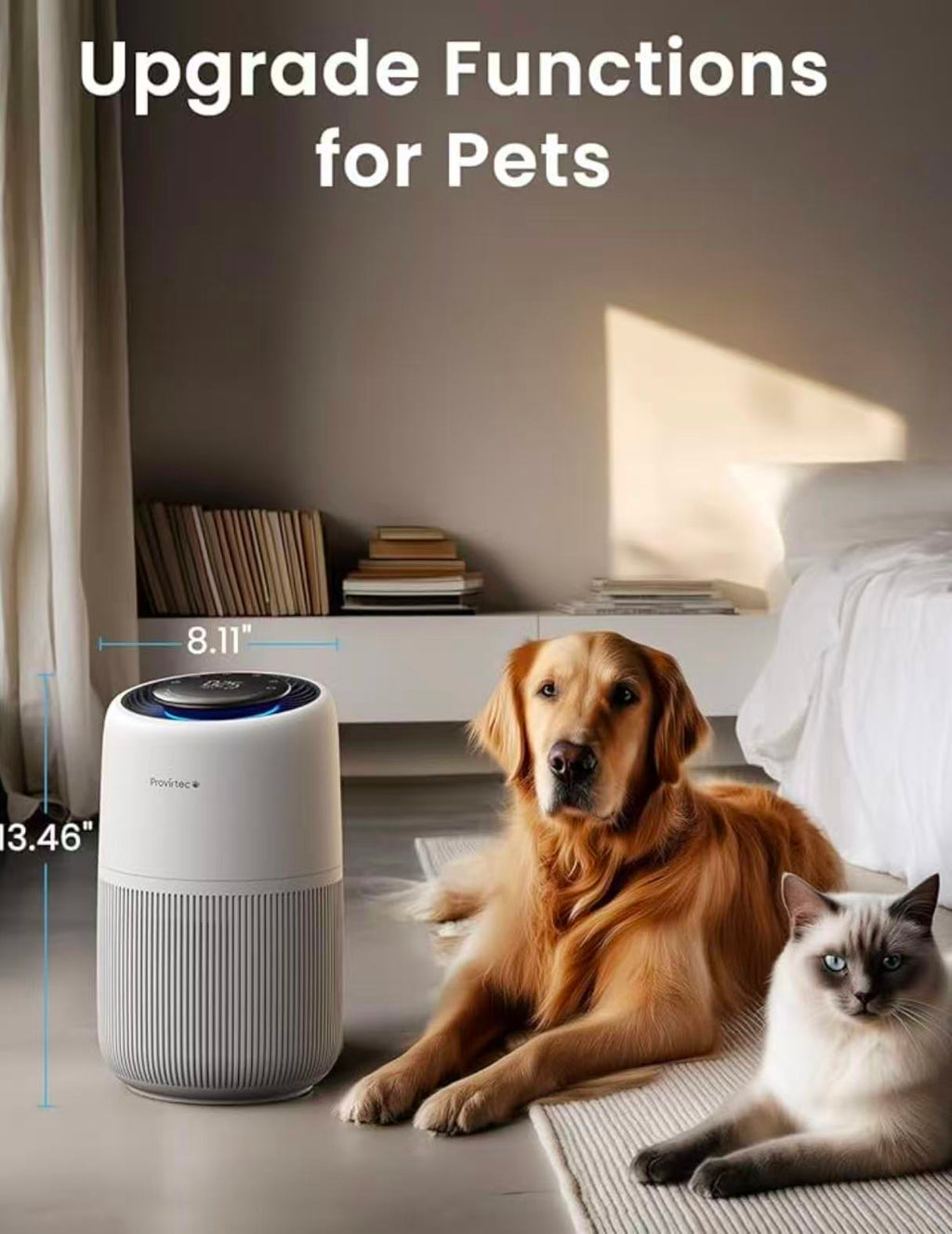 Air Purifier for Home Bedroom –5-Stage True HEPA System, covers up to 916 ft², PM2.5 Real-Time Monitor, Auto Mode, Smart WiFi, Removes Allergies, Dust, Pollen, Pet Dander & Smoke
