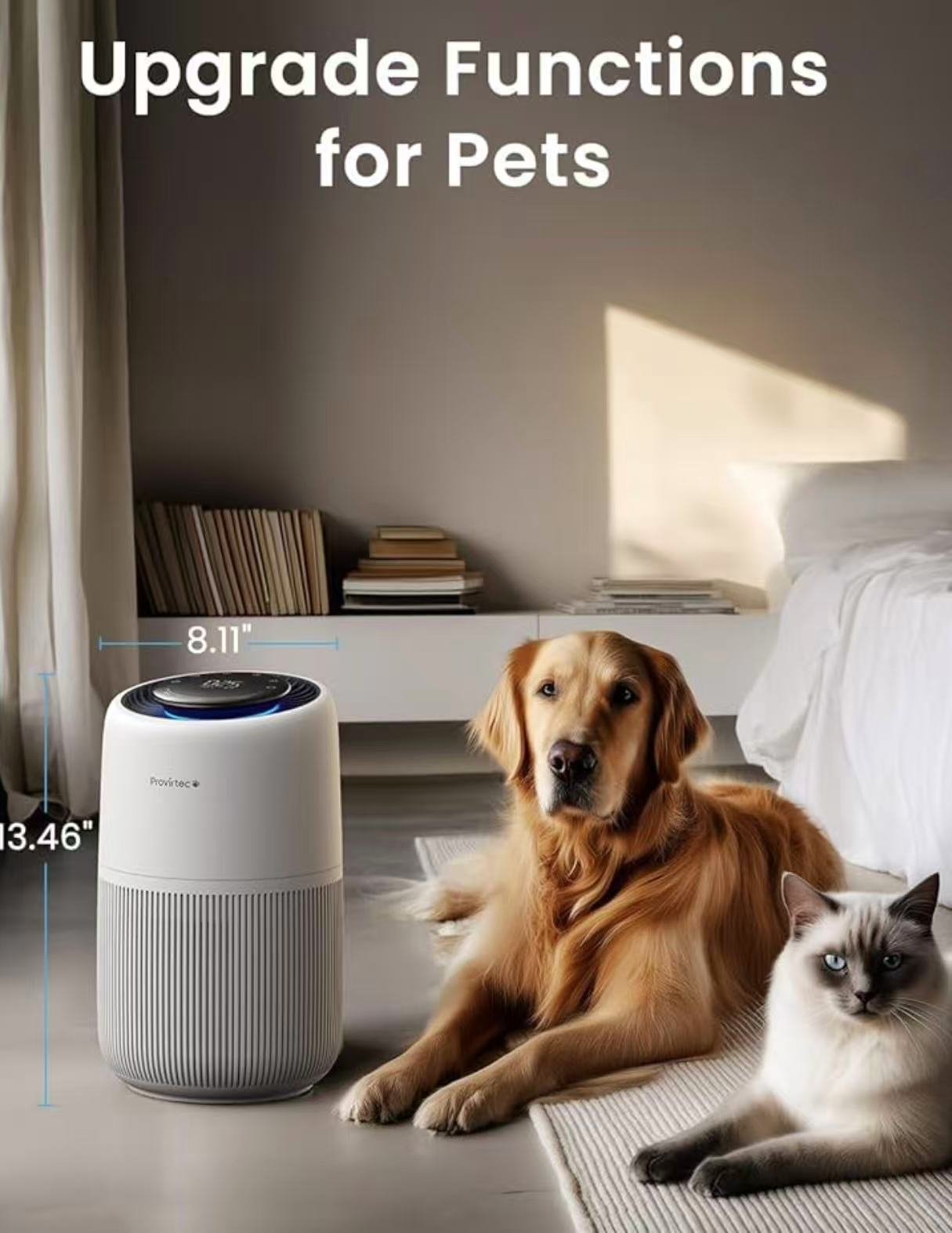 Air Purifier for Home Bedroom –5-Stage True HEPA System, covers up to 916 ft², PM2.5 Real-Time Monitor, Auto Mode, Smart WiFi, Removes Allergies, Dust, Pollen, Pet Dander & Smoke