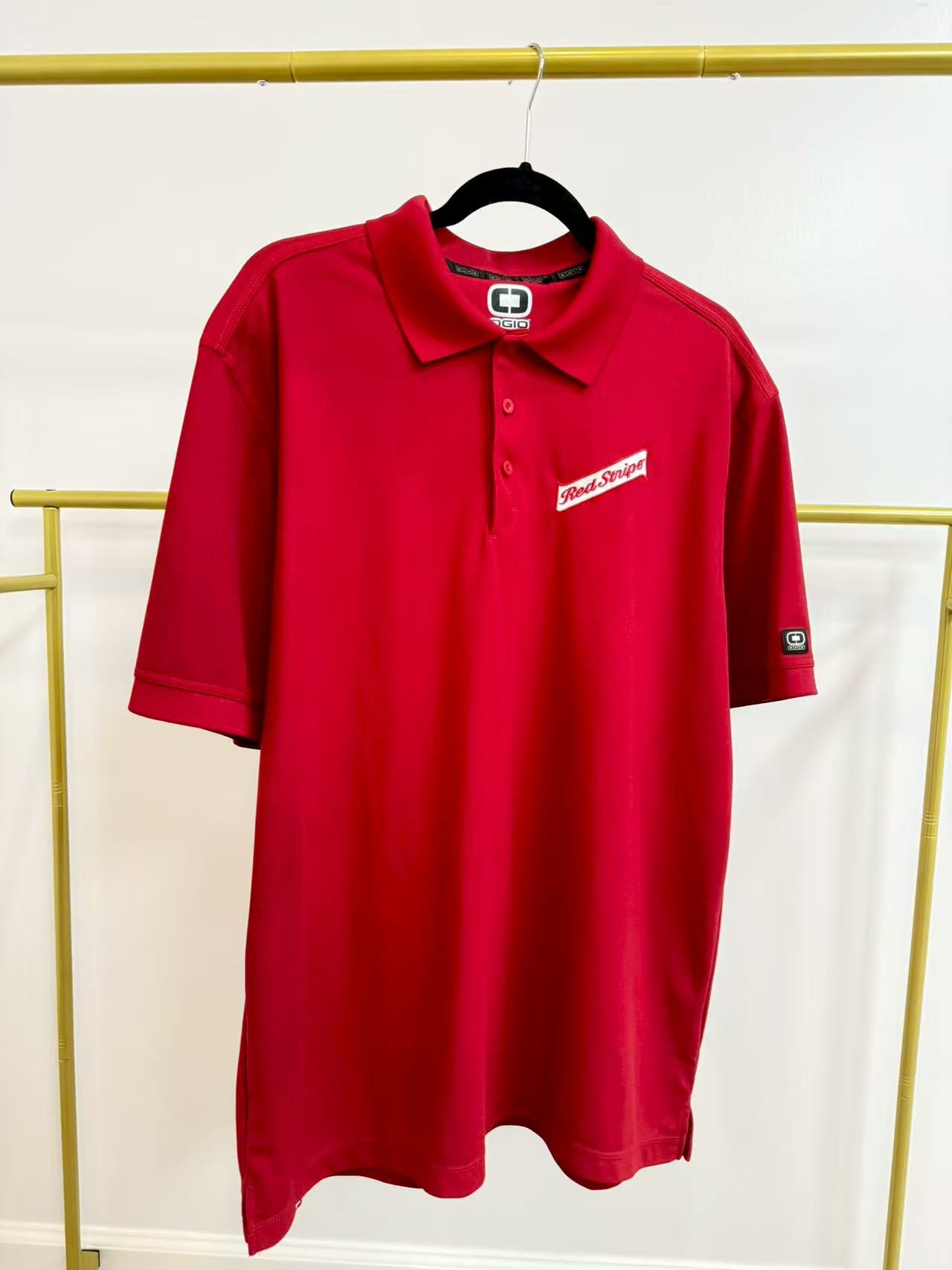 Red Stripe Red Polo Shirt